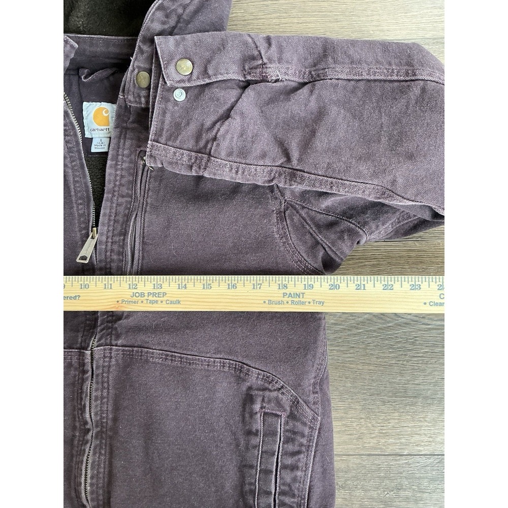Vintage Women's Removable Hooded Plum Carhartt Jacket Purple Small - Picture 6 of 9
